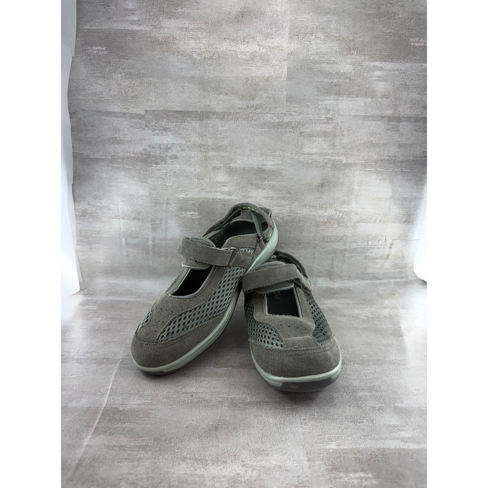 Orthofeet 895 Grey Suede Mesh Mary Jane Walking Shoes Women Sz 8 2E X-Wide